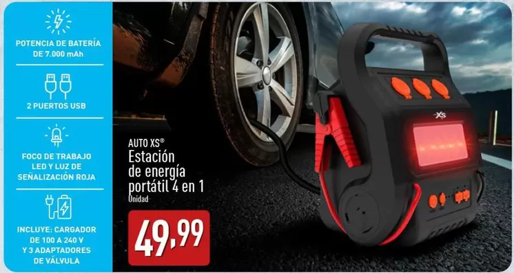 Oferta de Auto Xs - Estación De Energía Portátil 4 En 1 por 49,99€ en ALDI