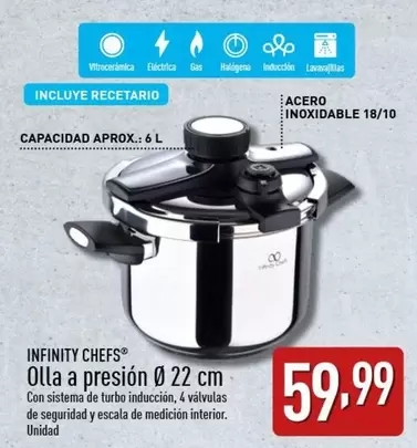 Oferta de Infinity Chefs - Olla A Presión Ø 22 Cm por 59,99€ en ALDI