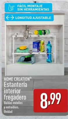 Oferta de Home Creation - Estanteria Interior Fregadero por 8,99€ en ALDI