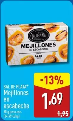 Oferta de Sal de Plata - Mejillones En Escabeche por 1,69€ en ALDI