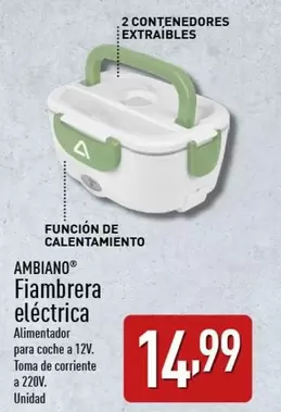 Oferta de Ambiano - Fiambrera Electrica por 14,99€ en ALDI