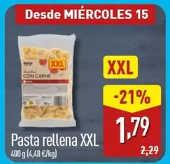 Oferta de Pasta Rellena XXL por 1,79€ en ALDI