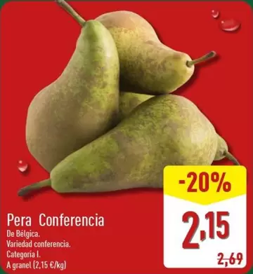 Oferta de Pera Conferencia por 2,15€ en ALDI