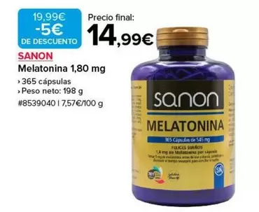 Oferta de Sanon - Melatonina por 14,99€ en Costco