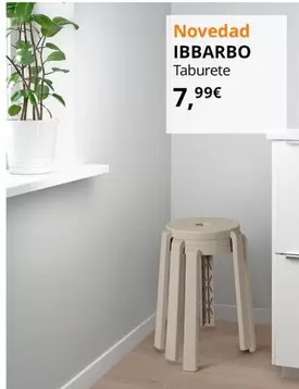 Oferta de Ibbarbo Taburete por 7,99€ en IKEA