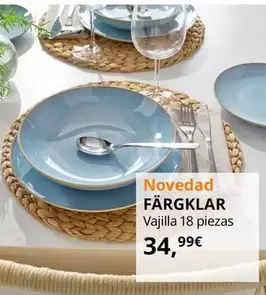 Oferta de Fargklar Vajilla por 34,99€ en IKEA