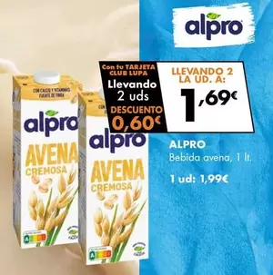 Oferta de Alpro - Bebida Avena por 1,99€ en Supermercados Lupa