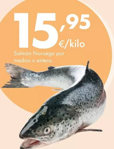 Oferta de Salmón Noruego Por Medios O Entero por 15,95€ en Supermercados Lupa