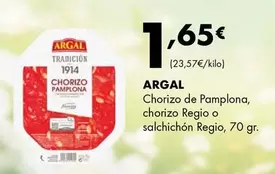 Oferta de Argal - Chorizo Pamplona, Chorizo Regio O Salchichon Regio por 1,65€ en Supermercados Lupa