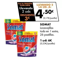 Oferta de Somat - Lavavajillas Todo En 1 Extra por 6€ en Supermercados Lupa