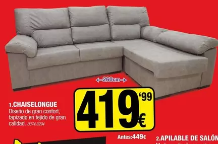 Oferta de Confort - Chaiselongue por 419,99€ en Rapimueble