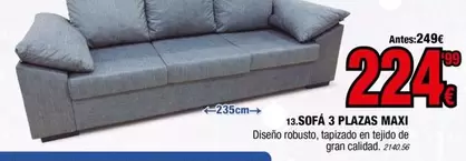 Oferta de Sofa 3 Plazas Maxi por 224€ en Rapimueble