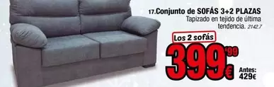 Oferta de Conjunto De Sofás 3+2 Plazas por 399,99€ en Rapimueble