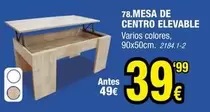 Oferta de Mesa De Centro Elevable por 39,99€ en Rapimueble