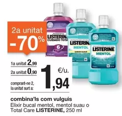 Oferta de Listerine - Elixir Bucal Mentol, Mentol Suau O Total Care por 2,99€ en BonpreuEsclat