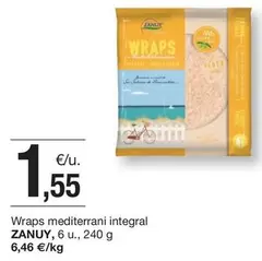 Oferta de Zanuy - Wraps Mediterrani Integral por 1,55€ en BonpreuEsclat