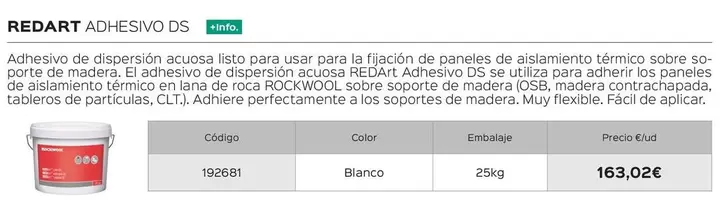 Oferta de Redart Adhesivo Ds por 163,02€ en Isolana