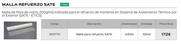 Oferta de Malla Refuerzo Sate por 172€ en Isolana