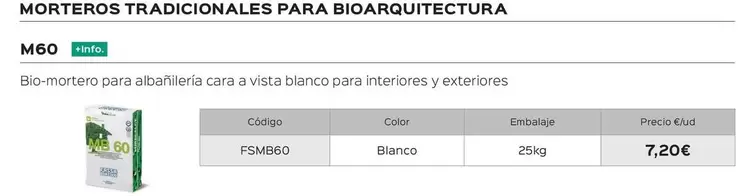 Oferta de Morteros Tradicionales Para Bioarquitectura por 7,2€ en Isolana