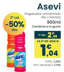 Oferta de Asevi - Fregasuelos Concentrado Mio Y Naranja por 2,09€ en Clarel