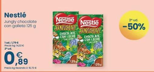 Oferta de Nestlé - Jungly Chocolate Con Galleta por 1,79€ en Clarel