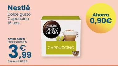 Oferta de Nestlé - Dolce Gusto Capuccino por 3,99€ en Clarel