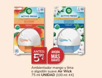 Oferta de Air Wick - Ambientador Mango Y Lima O Algodón Suave en Consum