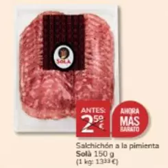 Oferta de Sola - Salchichon A La Pimienta por 2€ en Consum