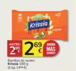 Oferta de Krissia - Barritas De Surimi por 2,69€ en Consum