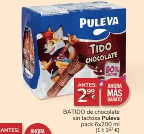 Oferta de Puleva - Batido De Chocolate Sin Lactosa en Consum