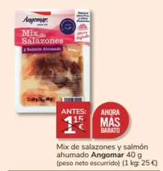 Oferta de Angomar - Mix De Salazones Y Salmon Ahumado por 1€ en Consum