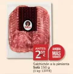 Oferta de Sola - Salchichon A La Pimienta por 2€ en Consum