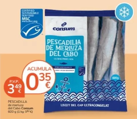 Oferta de Consum - Pescadilla De Merluza Del Cabo por 3,49€ en Consum