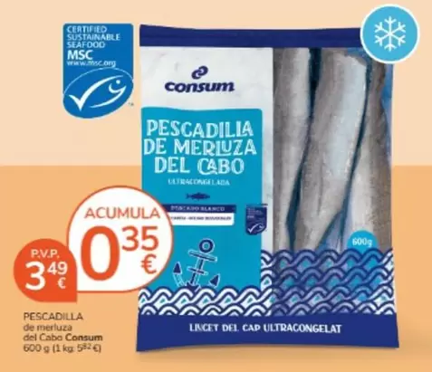 Oferta de Consum - Pescadilla De Merluza Del Cabo por 3,49€ en Consum