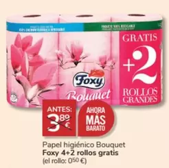 Oferta de Foxy - Papel Higiénico Bouquet 4+2 Rollos Gratis en Consum