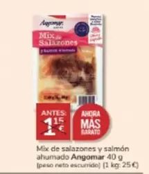 Oferta de Angomar - Mix De Salazones Y Salmón Ahumado por 1€ en Consum