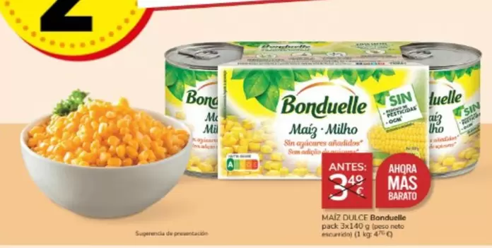 Oferta de Bonduelle - Maiz Dulce por 3€ en Consum