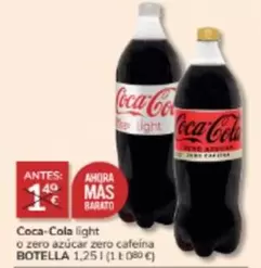 Oferta de Coca-Cola - Light O Zero Azúcar Zero Cafeina por 1€ en Consum