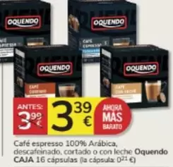 Oferta de Oquendo - Cafe Espresso 100% Arabica por 3,39€ en Consum