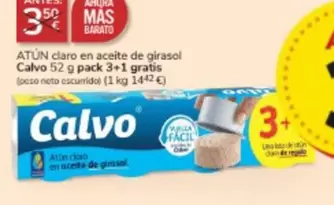 Oferta de Calvo - Atun Claro En Aceite De Girasol por 3€ en Consum