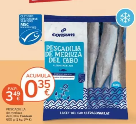 Oferta de Consum - Pescadilla De Merluza Del Cabo por 3,49€ en Consum