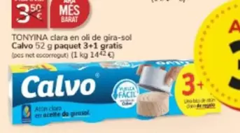 Oferta de Calvo - Tonyina Clara En Oli De Gira-Sol por 3€ en Consum