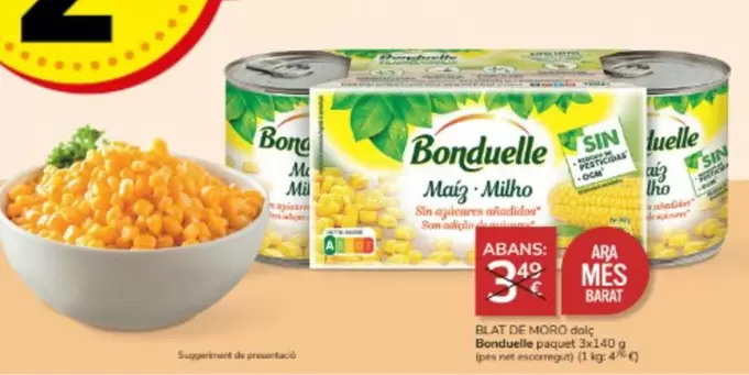 Oferta de Bonduelle - Blat De Moro Dolc por 3€ en Consum