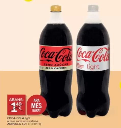 Oferta de Coca-Cola - Light O Zeo Sucre Zero Cafeina por 1€ en Consum