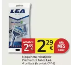 Oferta de LeA - Maquineta Rebutjable Premium 3 Fulles por 2,29€ en Consum