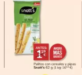 Oferta de Snatt's - Palitos Con Cereales Y Pipas por 1€ en Consum