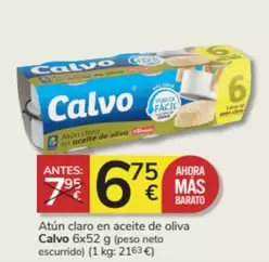 Oferta de Calvo - Atun Claro En Aceite De Oliva por 6,75€ en Consum