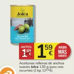 Oferta de Jolca - Aceitunas Rellenas De Anchoa Suaves por 1,59€ en Consum