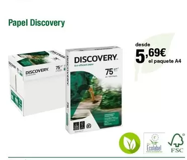 Oferta de Papel Discovery por 5,69€ en Staples Kalamazoo
