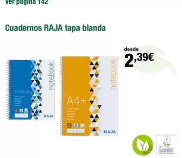 Oferta de Raja - Cuadernos Tapa Blanda por 2,39€ en Staples Kalamazoo